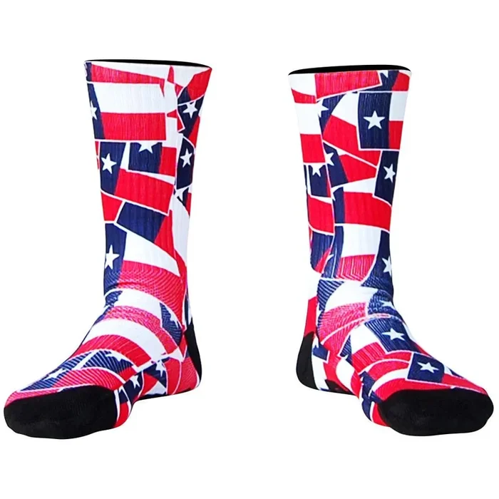 Texas Flag Party Athletic Crew Socks