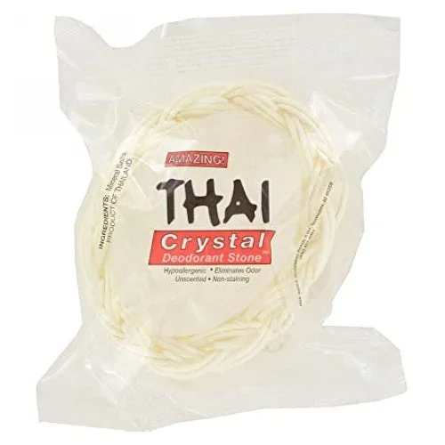 Thai Deodorant Stone, Crystal Deodorant Stone With Basket, 1 Bar