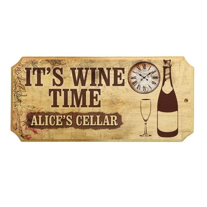 Time For Wine – Custom Wood Plaque Sign