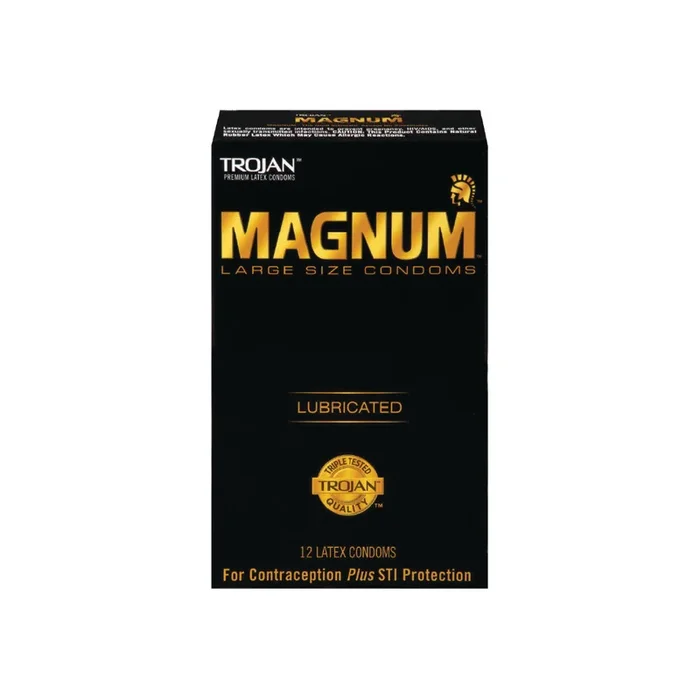 Trojan Magnum Large Size 12 Count Lubricated Latex Condoms
