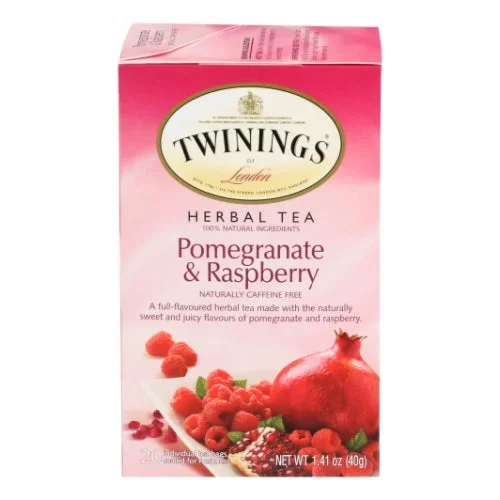 Twinings Tea, Herbal Tea Pomegranate And Raspberry Caffeine Free, 20 Bags (Case of 6)