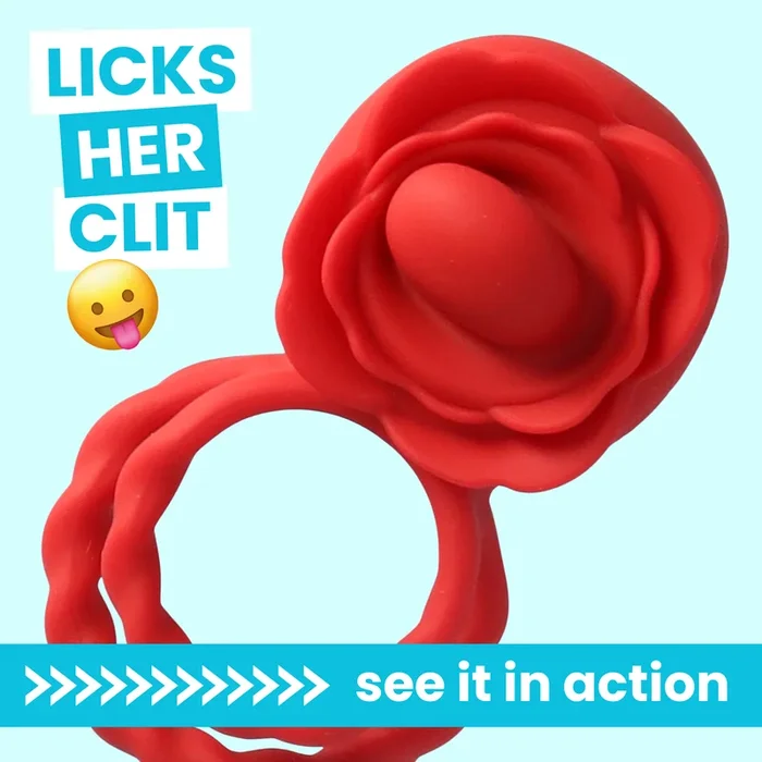 Twirling Tongue Flower Silicone C-Ring – Give Her Oral During Sex While Staying Rock Hard!