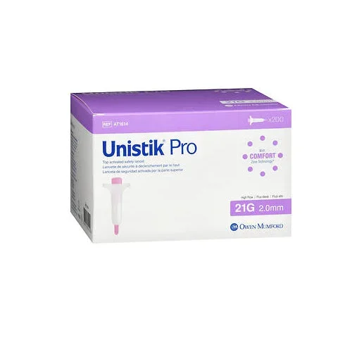 Unistik, Pro Top Activated Safety Lancets 25G 1.6Mm, 200 Count