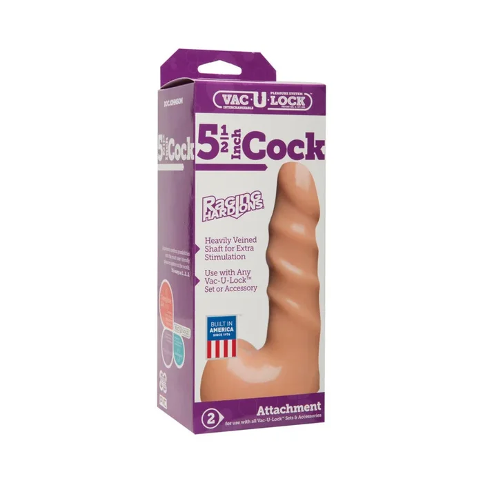 Vac-U-Lock – 5.5 Inch Cock – Raging Hard-Ons White