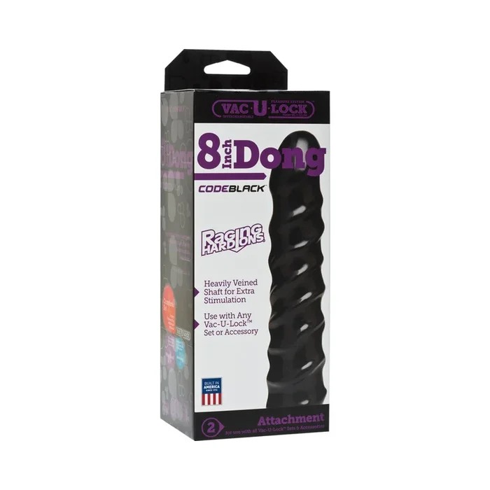 Vac-U-Lock – 8 inches Dong – Raging Hard-Ons CODEBLACK