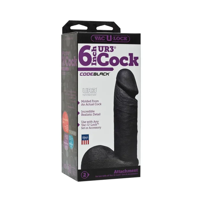 Vac-U-Lock – ULTRASKYN 6in Realistic Cock CODEBLACK