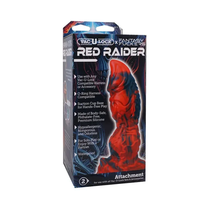 Vac-U-Lock Fantasy Fuckers Red Raider Silicone Dildo Red