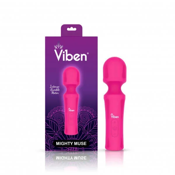 Viben Mighty Muse Wand – Hot Pink | 15 Vibration Patterns, 5 Speeds