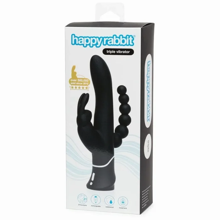 Vibrador de conejo triple curvado Happy Rabbit