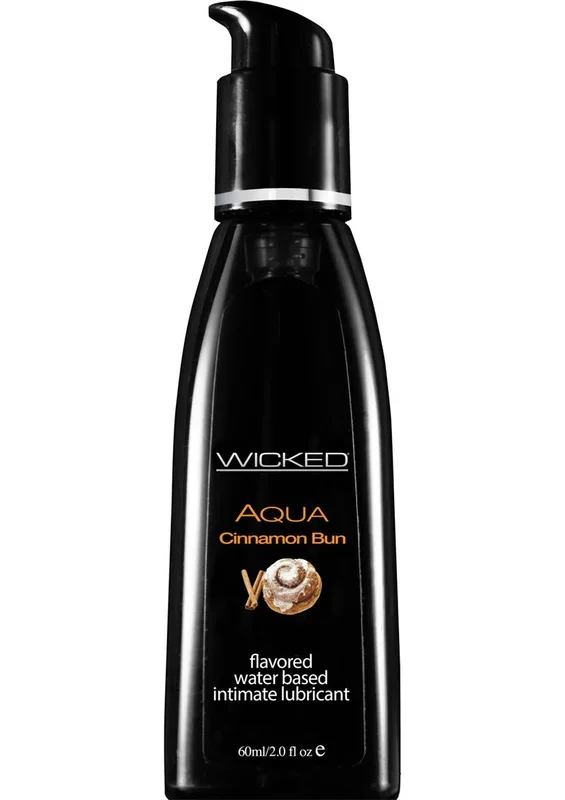 Wicked Aqua Water Based Flavored Lubricant Cinnamon Bun