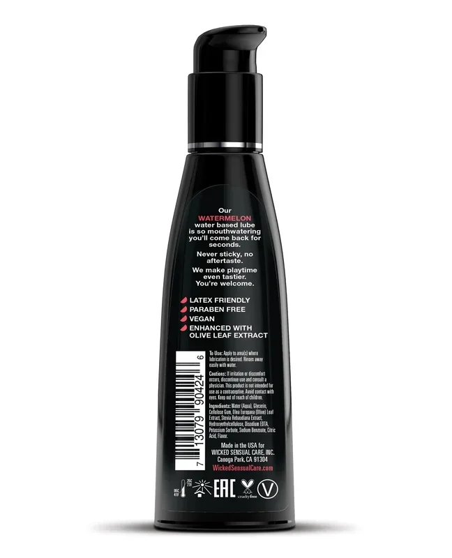 Wicked Sensual Care Aqua Water Based Lubricant – 4 oz Watermelon