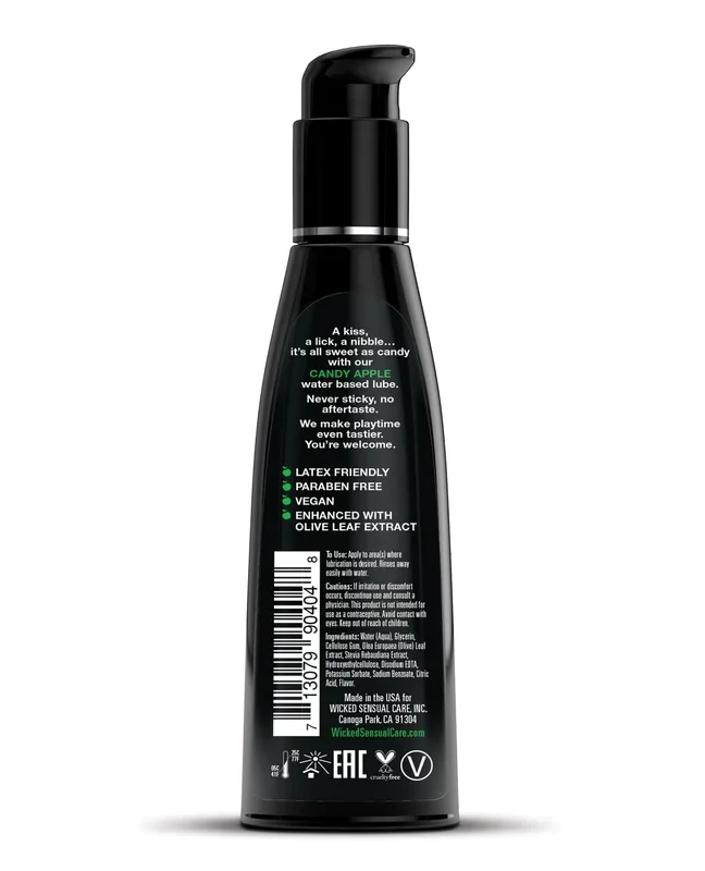 Wicked Sensual Care Aqua Waterbased Lubricant – 4 oz Candy Apple