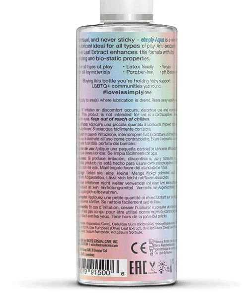 Wicked Sensual Care Simply Aqua Special Edition Water Based Lubricant 4 Oz