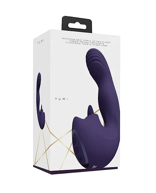 Yumi Triple Action G-Spot Vibrator & Stimulator – Purple