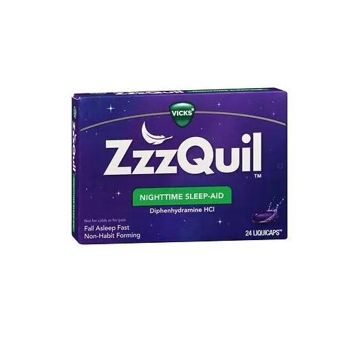 Zzzquil, Zzzquil Diphenhydramine Hcl Nighttime Sleep-Aid Liquicaps, 24 Each